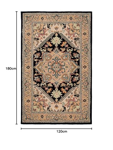 Image of Carpet Mahal Handmade Handwoven Tufted Made of 100% Soft Blended Wool Export Quality Carpets with 1 Inch Thickness (4x6 Feet) Color Multi