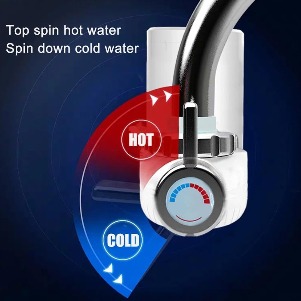 Calentador de Agua Eléctrico de 3 Segundo Grifo de Agua Caliente Eléctrico Rápido Calentador de Agua sin Tanque Adaptador de Grifo de Autocalentamiento Caliente Control de Temperatura Dual