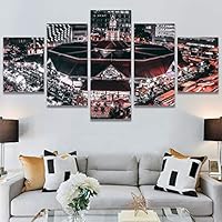 SIGNWIN 5 Panel Canvas Wall Art City Lightscape for Home Decorations Ready to Hang - 60