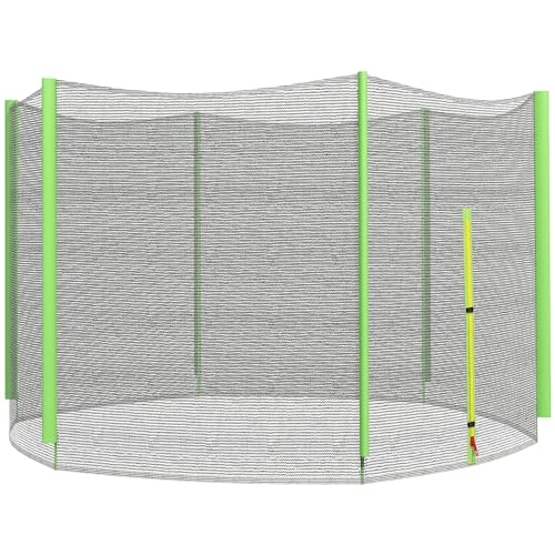 SPORTNOW Red de Seguridad para Cama Elástica Ø244 cm Red de Trampolín Redondo para Exterior Protectora para Cama Elástica de 6 Postes Rectos Verde