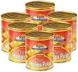 Rani Mango Pulp Puree (Makes Mango Lassi Shakes) Kesar Unsweetened 30oz (1.875lbs) 850g Pack of 6 ~ Kosher...