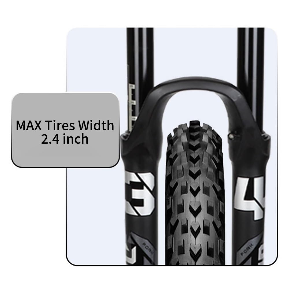 Fahrrad Federgabel 26/27.5/29 Zoll Mountainbikes Luftgabel Federweg 160mm 1-1/8" Gerade/konisches Vorderradgabel Steckachse 15x110mm Scheibenbremse Dämpfungseinstellung(Gold-Straight,26")