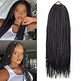 18 Inch Box Braids Crochet Hair Color 2 Brown Black 6 Packs 144 Strands Pre Looped Crochet Box Braids Hair for Black Women with Thin ends 2# (Dark Brown, 18 Inch)
