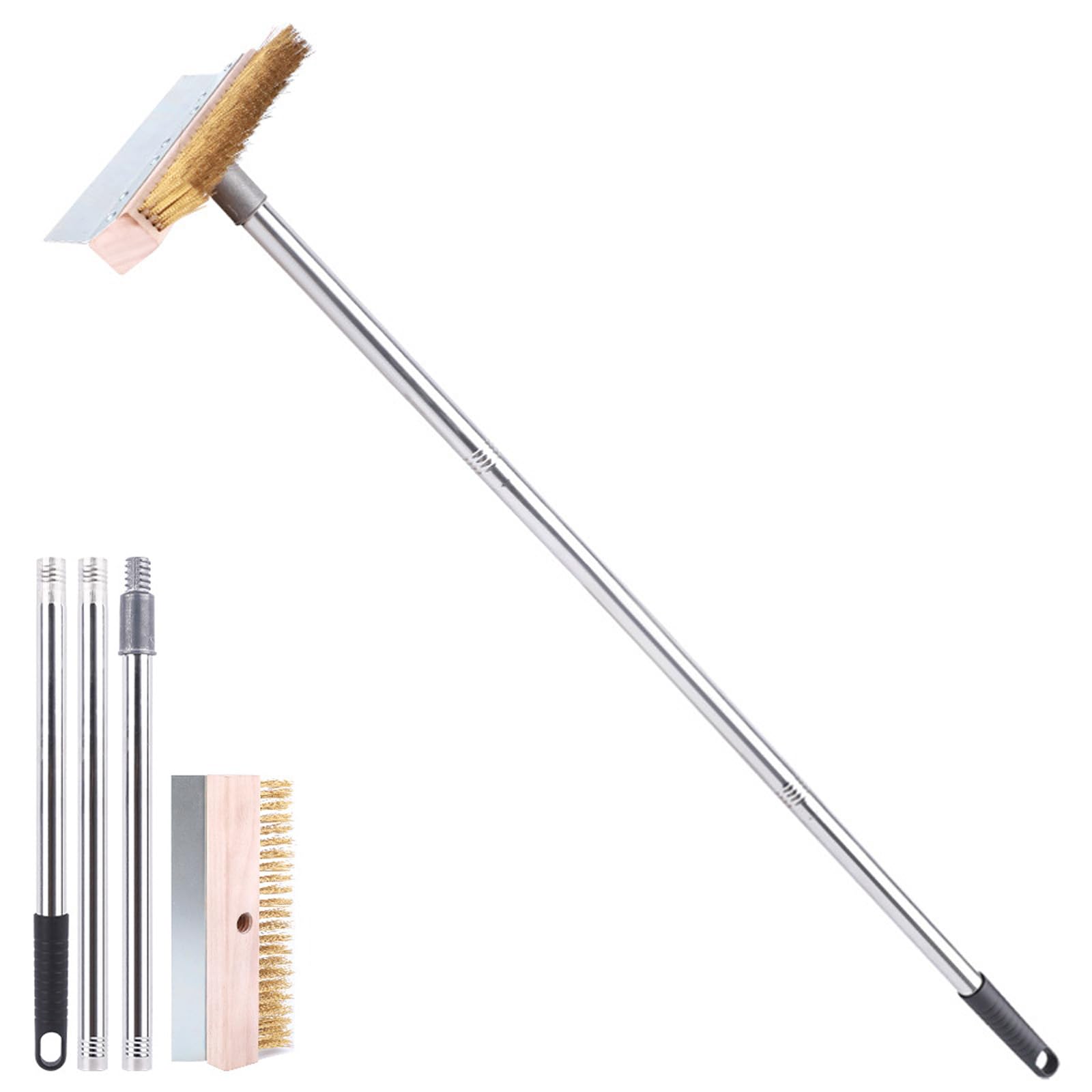 Tertioi Durable Pizza Stone Cleaning Brush Copper Bristles Pizza Oven Metal Scraper Efficient Grill Maintenance Resistant