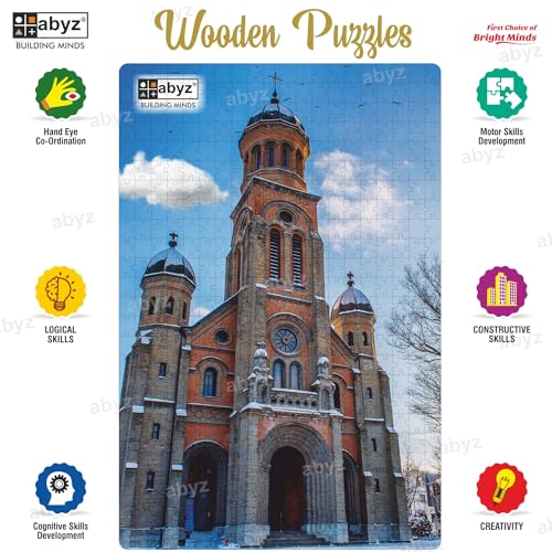 Image of ABYZ Wooden Jigsaw Puzzle - Church Hanok Village, South Korea Playset for Fun Educational & Little Explorers, Multicolor | Birthday Gift for (7 Plus Years) Age Kids.