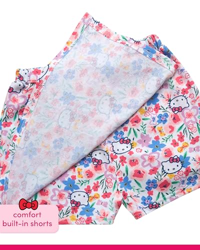 Image of Hello Kitty Girls Skort Set - 2 Piece Graphic Crewneck Top and Short Skort Cute Outfit Set (Sizes: 2T-12)