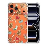 CAROKI クリア クリスマス スマホケース iPhone 17 Pro用、クリスマスサンタのクッキーパターン スリムフィット ソフト 保護 かわいいカバー 男の子 女の子 iPhone 17 Pro-Santa's Cookie 用