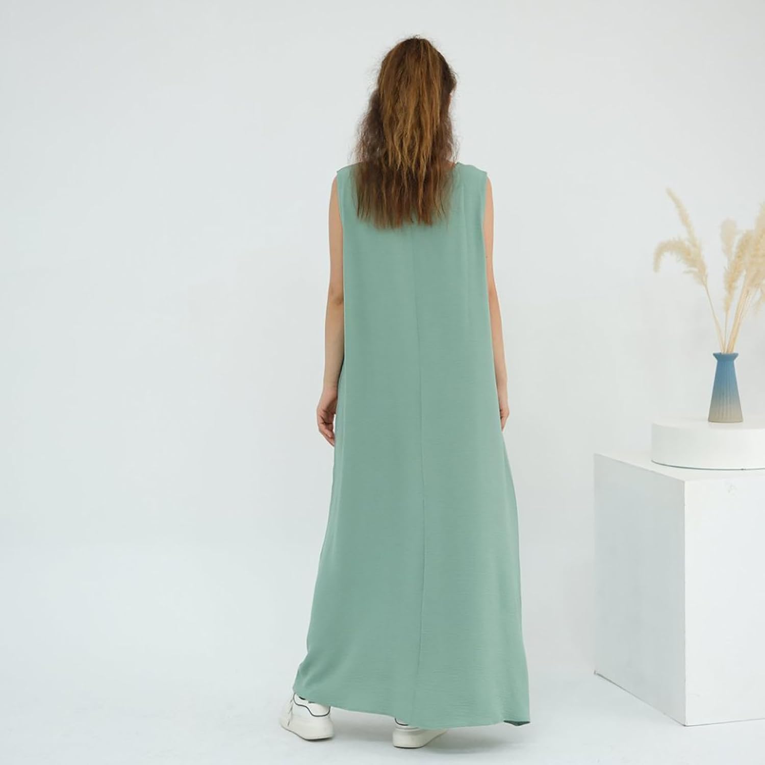 Two-Pieces Abaya for Women Muslim Robe with Belt Islamic Prayer Long Dress - Image 7