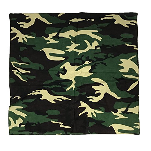 allgala Bandanas 12 Pack 100% Cotton Men's Novelty Cowboy Bandanas Handkerchiefs-6 Popular Design Assorted-(White Black Red Paisley Design and Army and Grey Camouflage US Flags)2