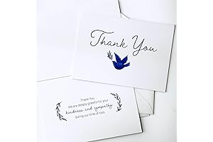 Thank You Cards for Sympathy Acknowledgments with Elegant Blue Dove Designs