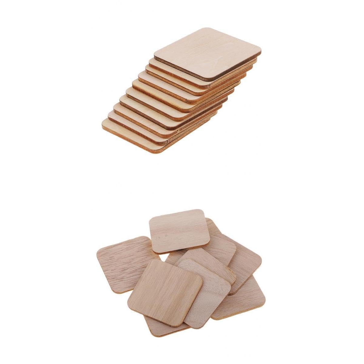 Blank Wood Square Plaque Unfinished Wooden Cutout Shapes Crafts 110pcs-image-16
