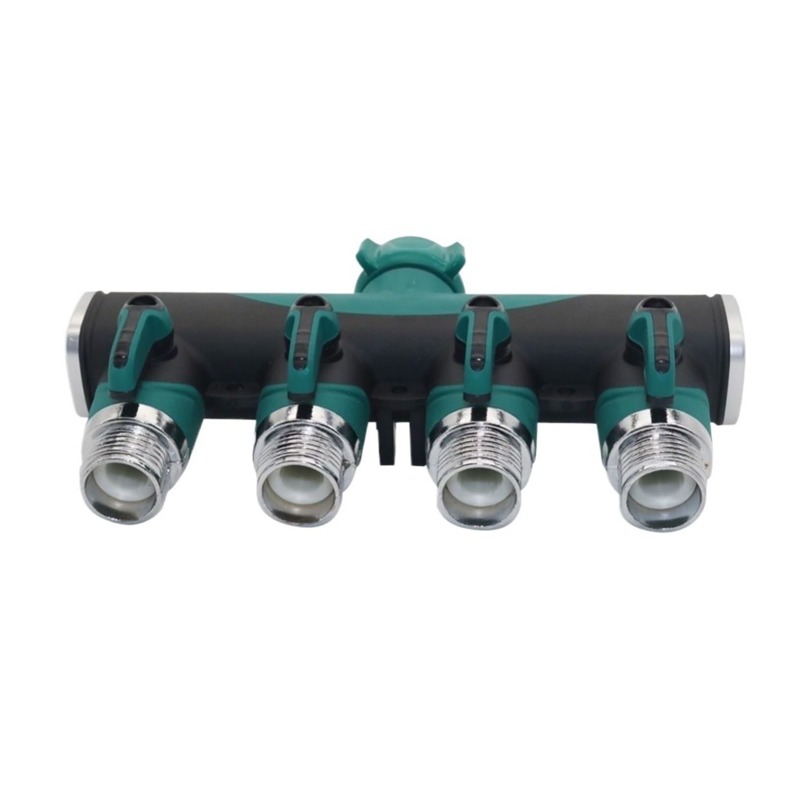 Evwgnpqrv Green-4Way Faucet Hose Splitter, Garden Hose Splitter Tap 2/4-Way Y-Type Metal Green 3/4 Inch(Green-4Way)