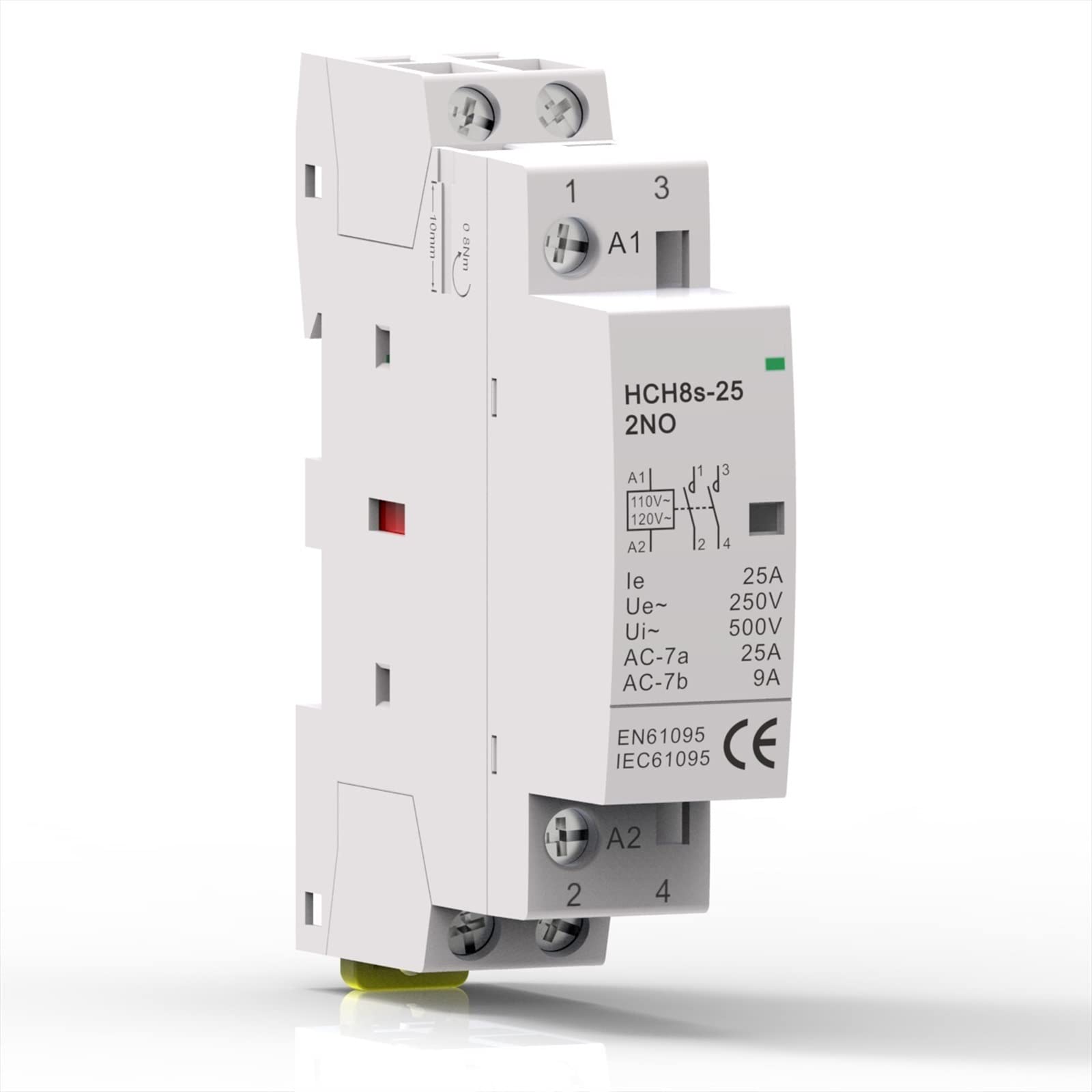 Jjhqokyna 2P 25A 2No Ac230v Hch8s-25 Modular Ac Contactor 25A 2P 2No 2Nc 1No1nc 50Hz Dc24v Ac110v 220V Automatic Household Din Rail Type
