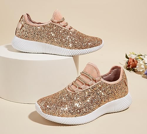 Image of K KIP WOK Fashion Glitter Sneakers for Womens Silp On Running Shoes Lightweigt Tennis Walking Sneakers