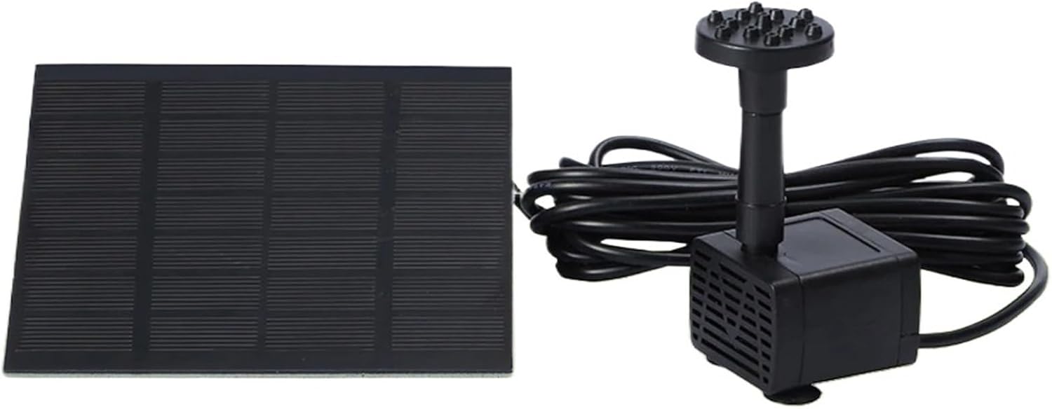 1pcs Solar Hydroponics Submersible Pump Multifunctional with 6 Nozzles Water Pump Filter Decorative Props Portable for Outdoor Garden