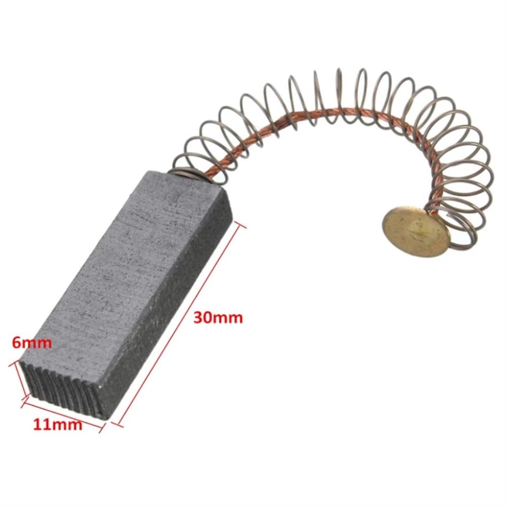 6 spazzole in grafite per motore elettrico, 32 x 11 x 6 mm, spazzole di ricambio durevoli per martelli e smerigliatrici
