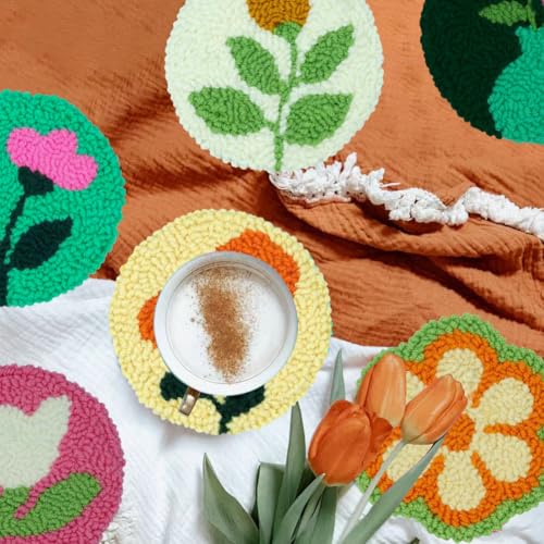 Image of Mefatus Punch Needle Kit for Beginners Adults Easy Punch Needle Embroidery Kit Tool Threader Fabric Hoop Yarn Rug Tufting