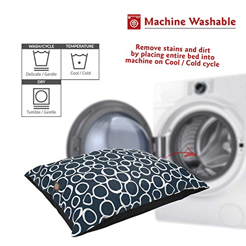 Image of Majestic Pet Rectangle Medium Dog Bed - Washable Non Slip Comfy - Dog Crate Kennel Bed - Medium Breed 35x28 Inch - Fusion Navy