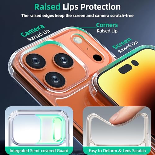 Image of ONES for iPhone 17 Pro Max Slim Case Clear, [PC + TPU Hybrid][Military-Grade Drop Protection][Anti-Yellowing][ Anti-Slip ], Shockproof Silicone Hard Cover for iPhone 17 Pro Max, Transparent Case