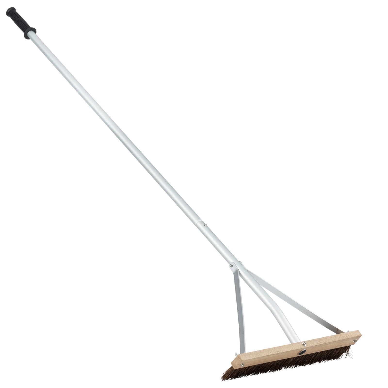 COSTWAY Rastrillo Jardin, Ajustable de 165-626 cm con 5 Varillas Extensibles de Aluminio Ligero, Recoge Hojas Jardin para Eliminar Hojas, Agujas de Pino y Piñas