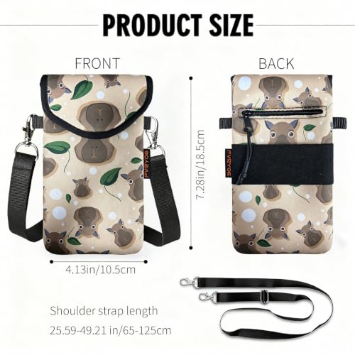 Image of Neoprene Phone Sleeve Pouch Case Bag for Men Women w /Crossbody Strap /Neck Lanyard for iPhone 17 /16 /15 /14 Pro Max, Samsung S25,Pixel 10