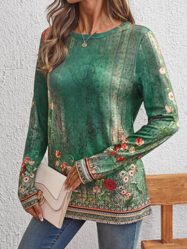 Image of AUTOMET Women's Long Sleeve Crewneck Shirts Casual Basic Tops