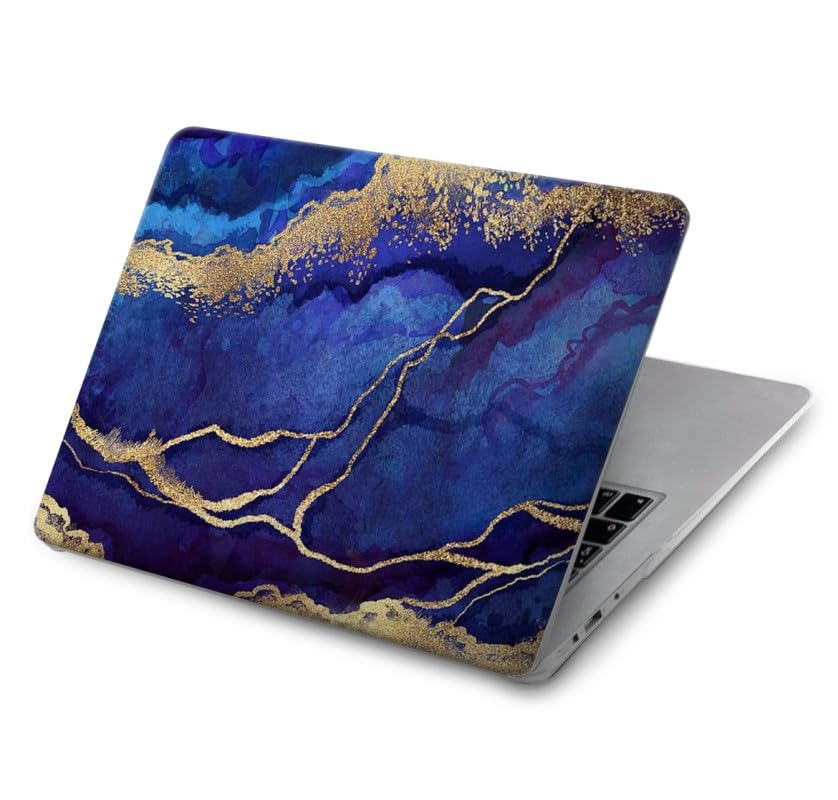 Coque MacBook Air 13 Navy Blue Purple Marble pour modèles A2681 A3113 A3240