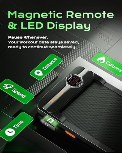 Image of TREAFLOW Walking Pad Portable Under Desk Treadmill with Incline 2.5HP for Home Office 265 lbs Capacity Remote Control LED