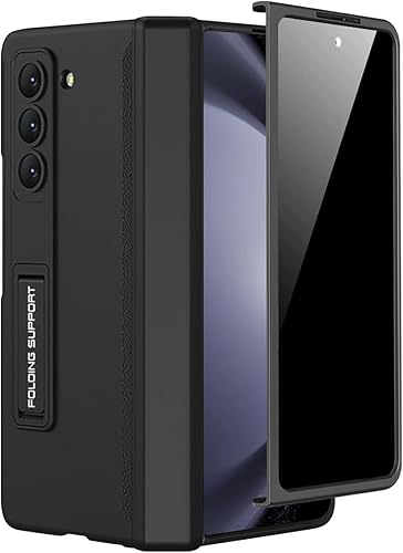 Miimall Funda para Samsung Galaxy Z Fold 5 con protector de pantalla de privacidad, soporte ajustable integrado y protección magnética de bisagra,