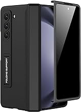 Miimall for Samsung Galaxy Z Fold 5 Case with Privacy Screen Protector, Built-in Convenient Adjustable Kickstand & Magnetic Hinge Protection All-Inclusive Protective Case for Galaxy Z Fold 5 5G Black