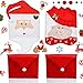 Cubierta de la Silla Decoración de Navidad,BETOY 4 PCS Home Rojo Decoración Navideña Fundas para Sillas de Papá Noel Cubiertas la Silla Cubre Respaldos Navideños para Decoración Fiesta Cena de Navidad