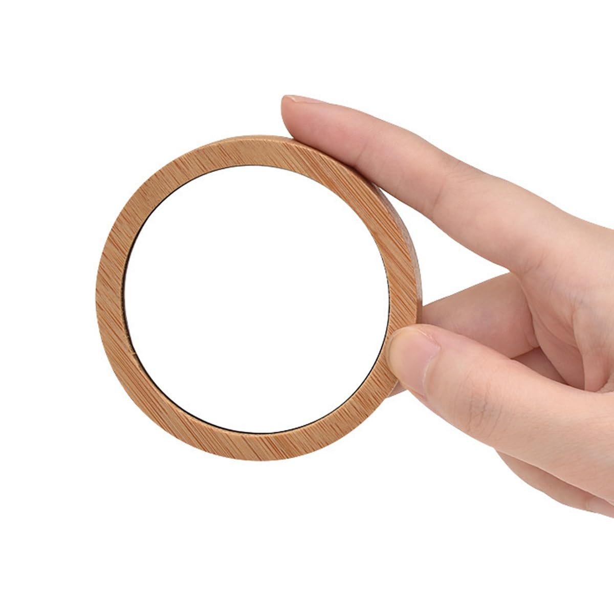 Espejos Personalizados de Maquillaje, Madera, Compactos, Redondos, Grabados, For San Valentín