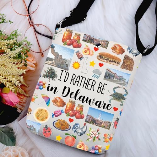G2TUP Delaware State Gift I'd Rather Be In Delaware Crossbody Bag Delaware Travel Bag Delaware Tour Souvenir Gift2