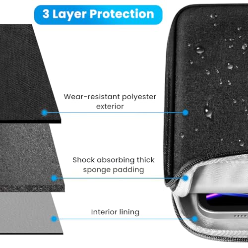 Image of ZORBES 12.9 inches Tablet Travel Bag for iPad Waterproof Travel Zipper Bag with Utility Mesh Pocket Travel Accessories Bag Universal Tablets Pad Organizer Bag, Black