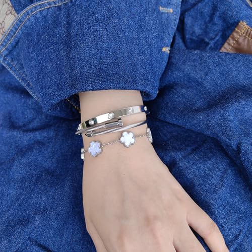 Gold Bracelets for Women 18K Gold Plated Love Friendship Bracelet With Cubic Zirconia Cuff Bangle Jewelry Set Witness the Gift of Love3