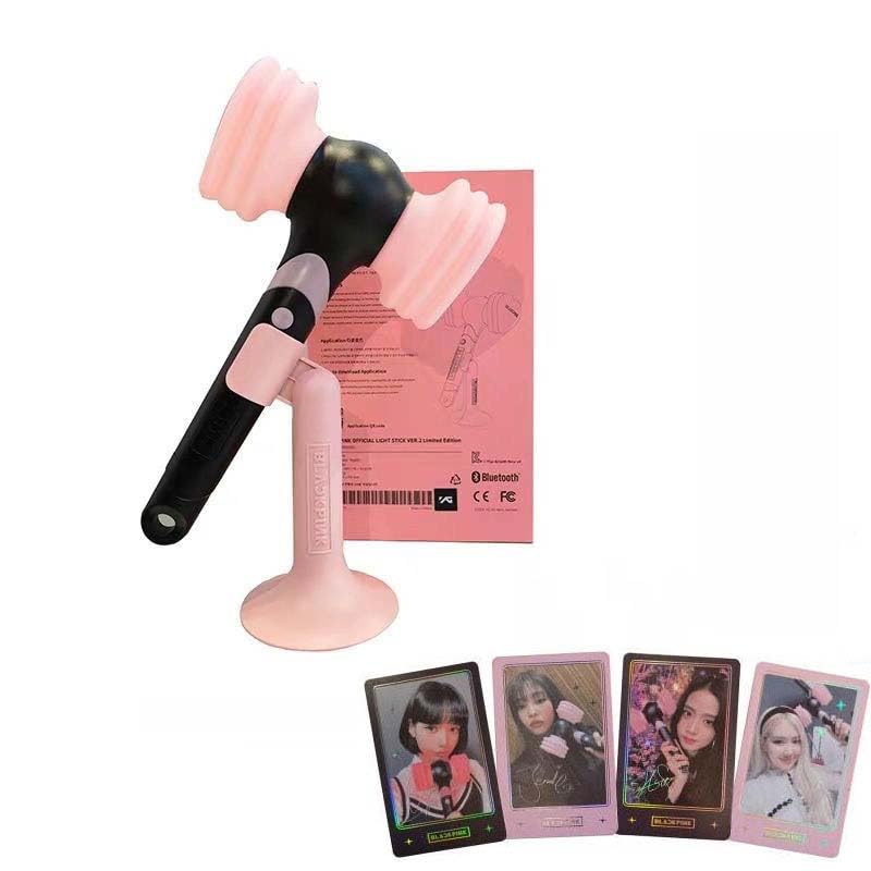 Bueuwe LED Lightstick Idol Goods Fan Ver2 Bluetooth APP Adjust Color Concert Cheer and Light + Extra Photocards, Black