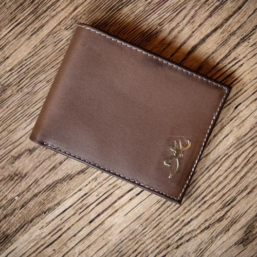 Browning Men's Rugged Brass Buck Wallets, Available in Multiple Styles, Brass Buck2