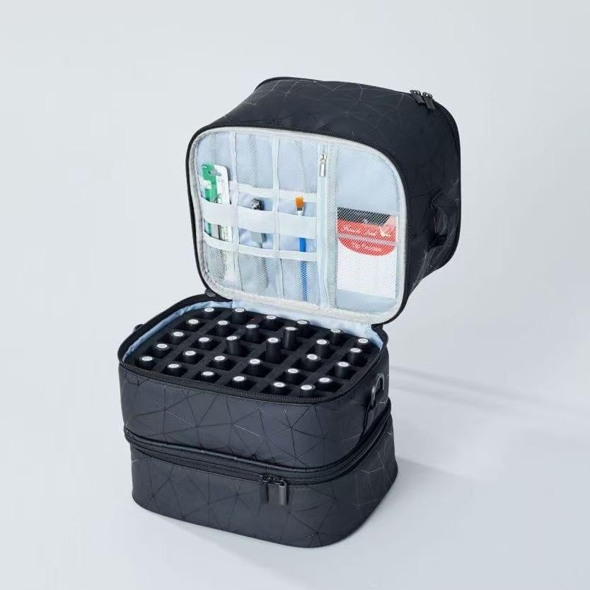 Large Capacity Cosmetic Bag Portable Nail Polish Storage Art Handbag image 3