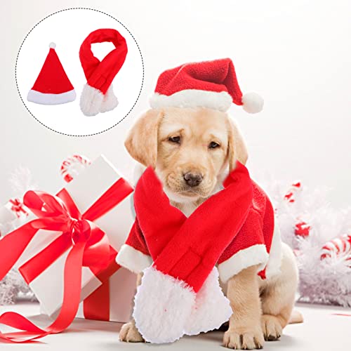 Abaodam 1 Conjunto de Chapéu E Lenço de Natal Do Cão de Santa Trajes Do Animal de Estimação Do Cão d