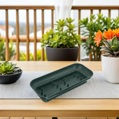 Soporte de flores de plástico rectangular verde SHOWERORO con agujas para centros de mesa 6