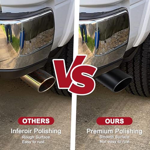 Image of 2.5 inch Inlet Exhaust Tip, 4 inch Outlet 9 inch Long Coated Rolled Edge
