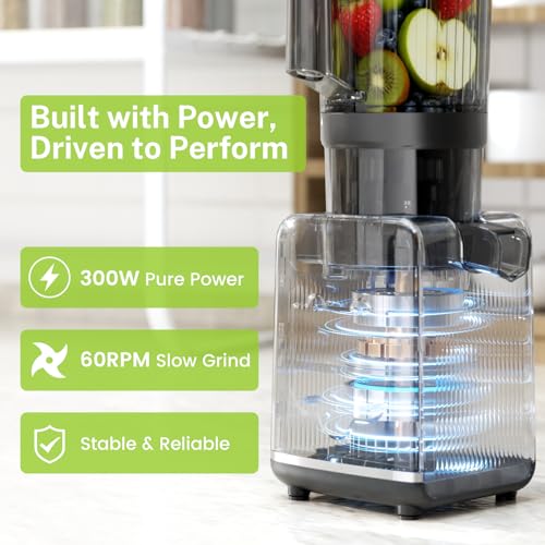 Image of Kndko Cold Press Juicer, Juicer Machines with 5.4 inch Large Feed Chute for Whole Vegetables & Fruits, Professional Slow Masticating juicer with Large Auger, Self Feeding, High Juice Yield, Easy to Clean
