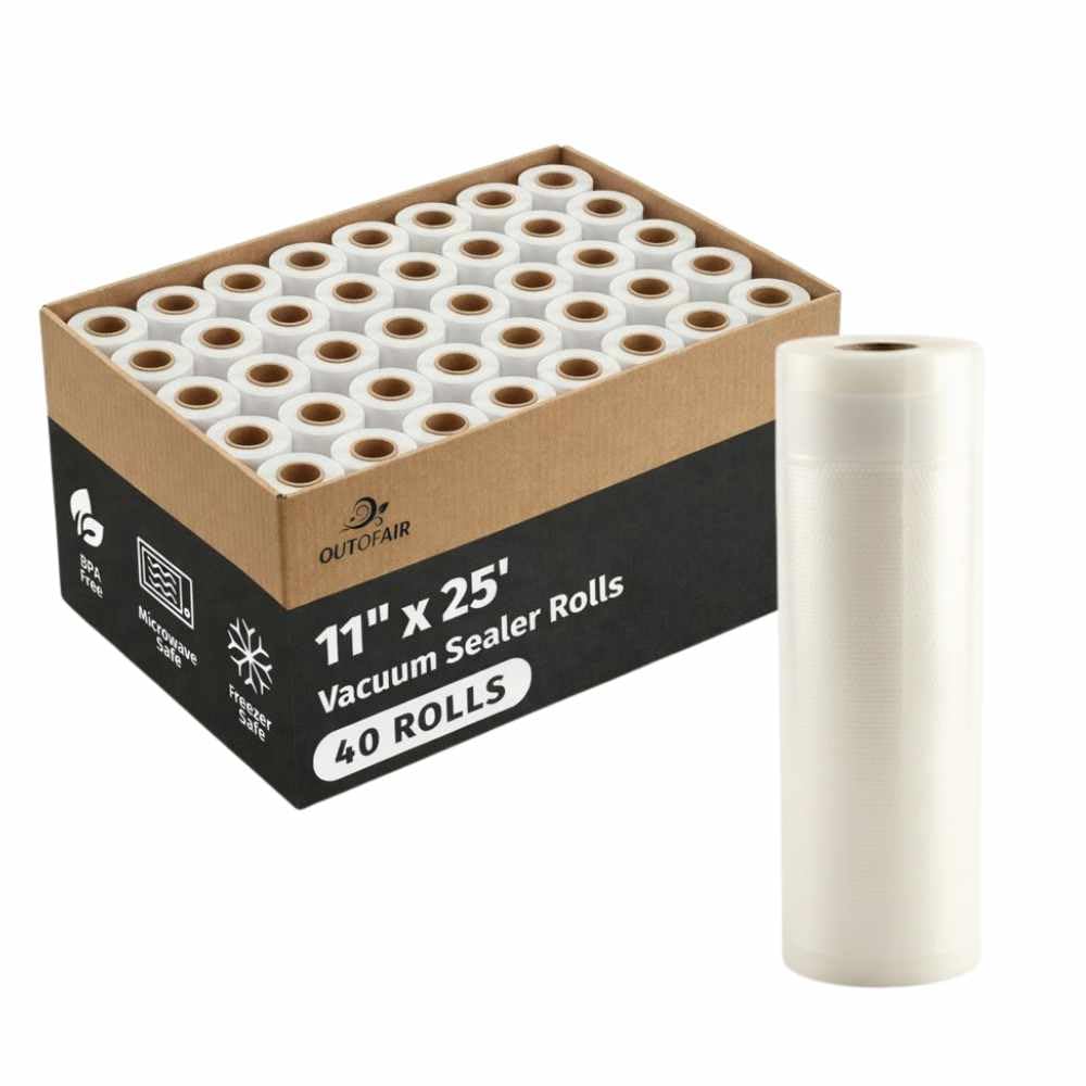 Rouleaux de scellage sous vide pour la cuisine et congélation 11"x25'