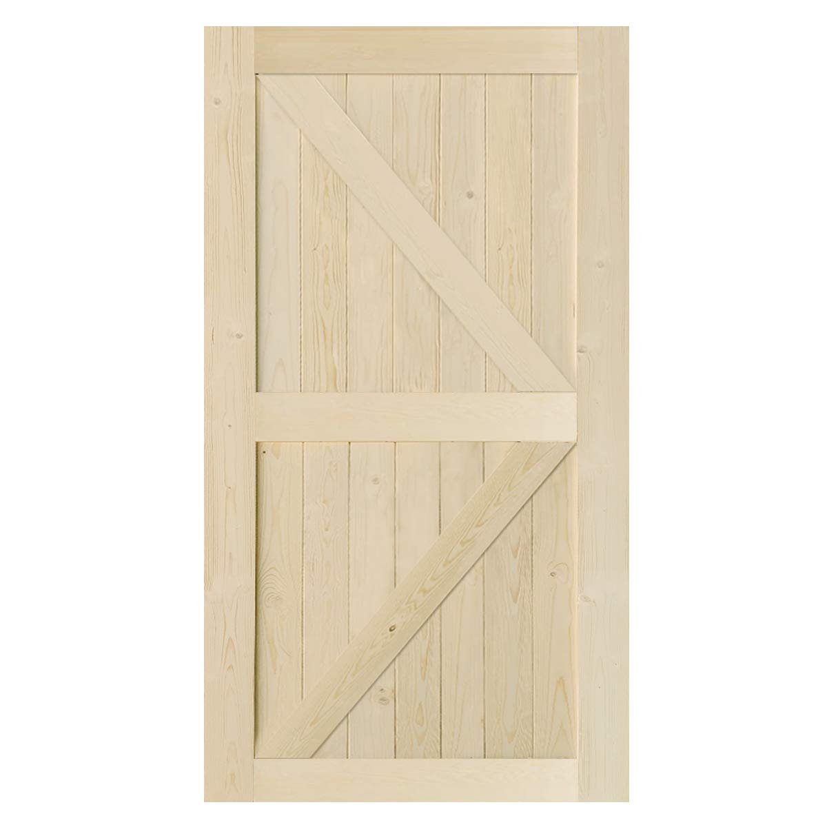 S&Z TOPHAND® 46 in. x 84 in. Barn Door, 20-60in Unfinished British Brace Barn Door/Modern Style/Solid Wood/Sliding Door/Simple Assembly is Required (46 in)