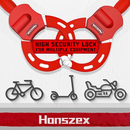 Honszex Scooter Lock, Bike Locks, 36.22inch Handcuff Lock High Security with Keys, Heavy Duty Locks Anti Theft - Image 2
