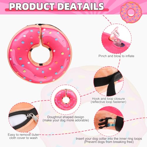 Image of KOOLTAIL Inflatable Dog Cone Collar, Soft Donut E Collar for Dogs After Surgery to Stop Licking Enhanced Alternative, Blow Up Pet Neck Pillow Recovery Adjustable Cone for Dog Cat, Upgrade Size,Donut L