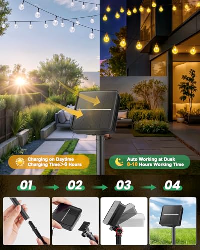 image for Brightown Solar String Lights Outdoor 60 LED 36FT with 8 Lighting Mode