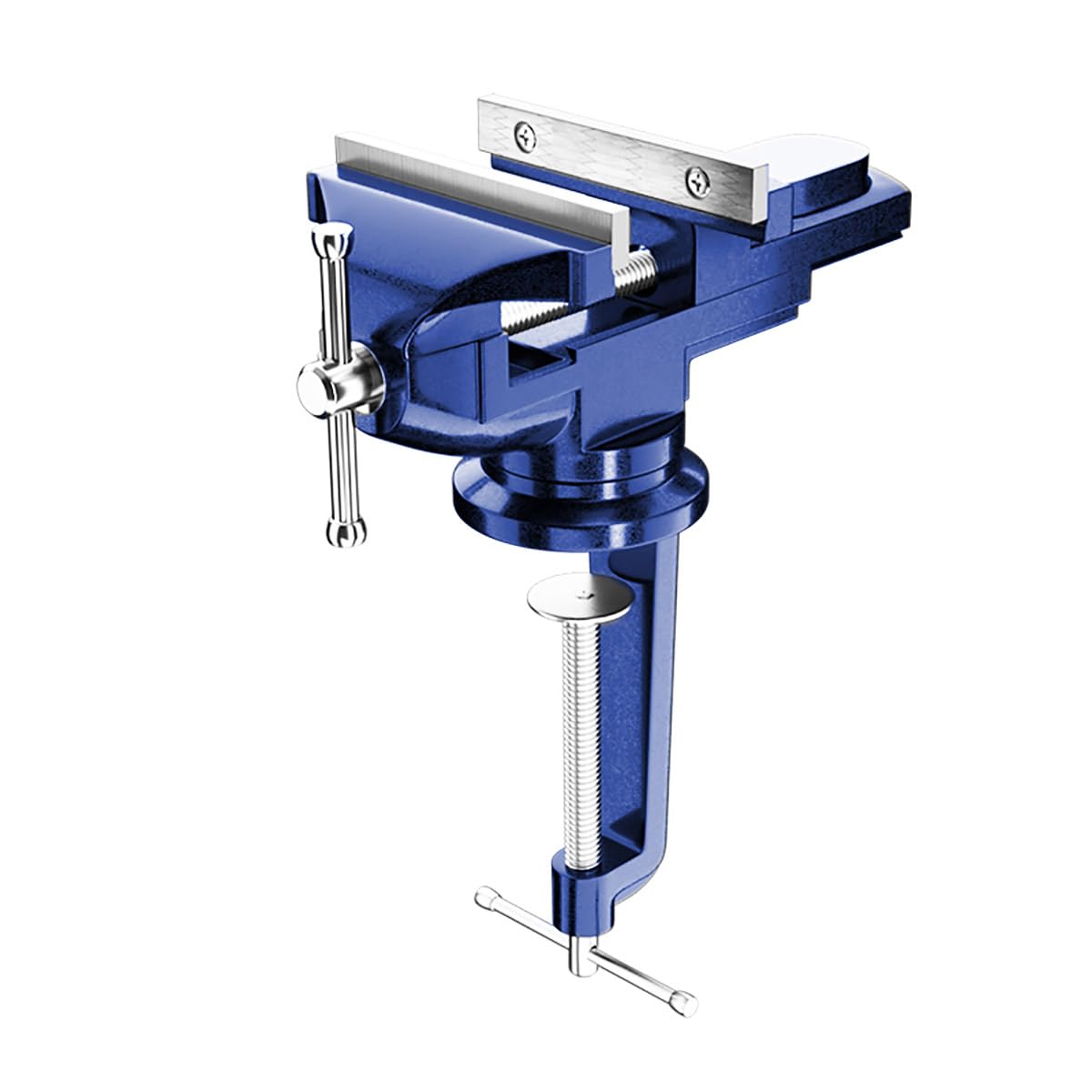 Fyiyiew Blue Vice, Universal Rotate 360° Work Clamp-On Bench(Blue)