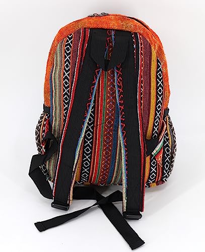 Unique Design Mushroom Embroidered Himalaya Hemp Hippie Festival Hiking Backpack - FAIR TRADE Handmade with Love 7