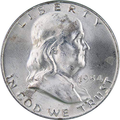 1954 D Franklin Half Dollar BU Uncirculated Mint State 90% Silver...